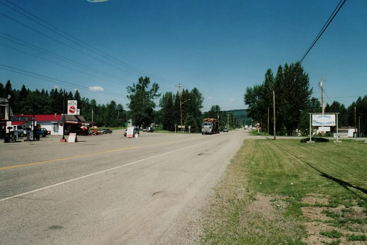 BC Highway 97 running through Hixon, south of Prince George